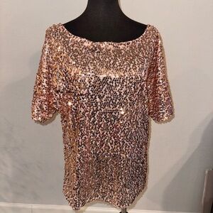 Sequin Short Sleeve Top